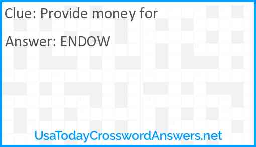 Provide money for Answer