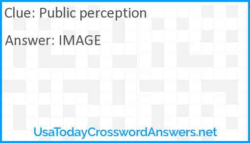 Public perception Answer
