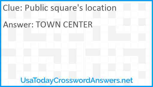 Public square's location Answer