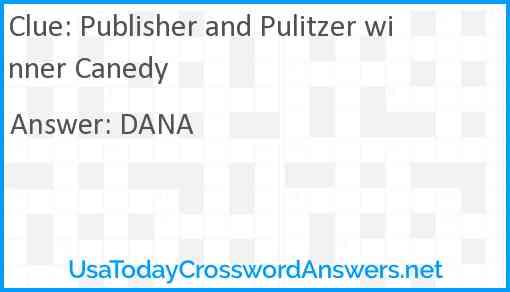 Publisher and Pulitzer winner Canedy Answer
