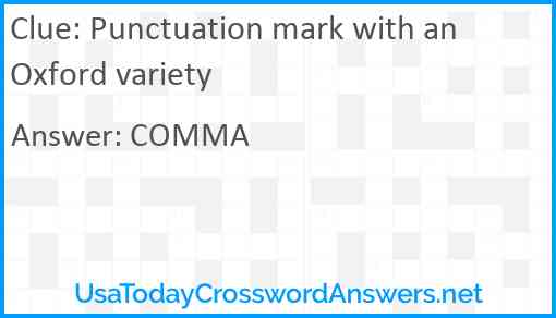 Punctuation mark with an Oxford variety Answer