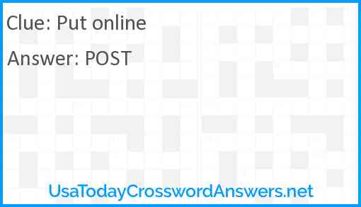 Put online Answer
