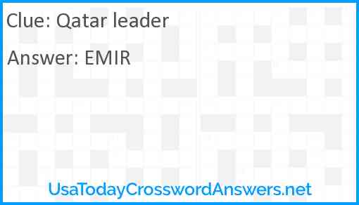 Qatar leader Answer