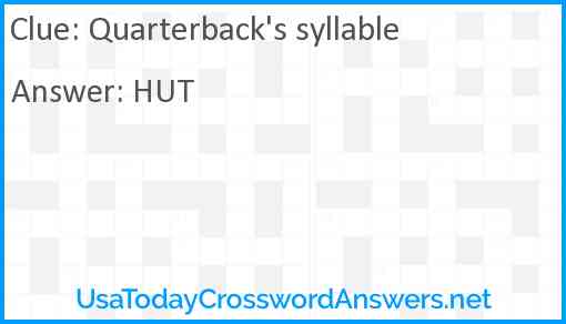 Quarterback's syllable Answer
