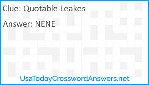 Quotable Leakes Answer