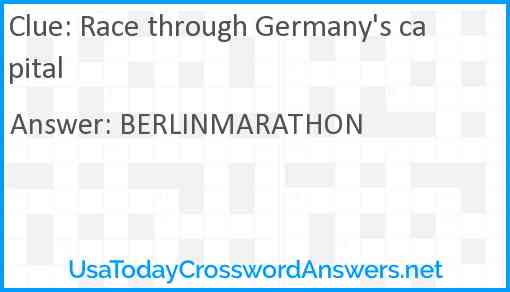 Race through Germany's capital Answer
