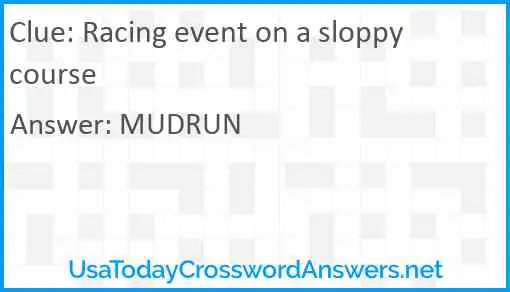 Racing event on a sloppy course Answer