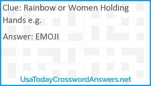 Rainbow or Women Holding Hands e.g. Answer