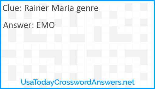 Rainer Maria genre Answer