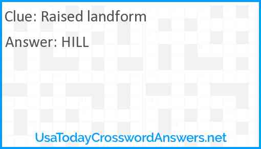 Raised landform Answer