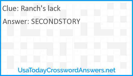 Ranch's lack Answer