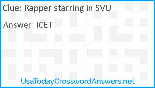 Rapper starring in SVU Answer