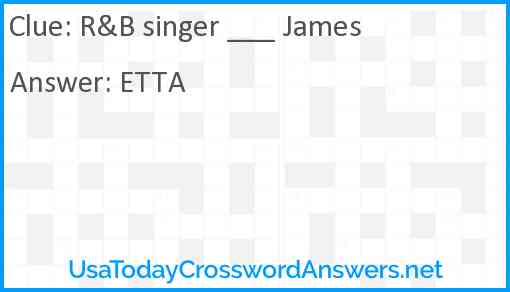 R&B singer James Answer