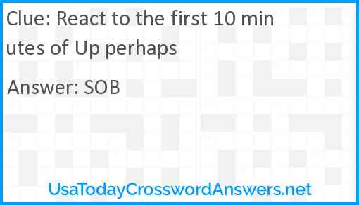 React to the first 10 minutes of Up perhaps Answer