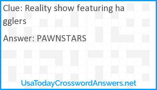 Reality show featuring hagglers Answer
