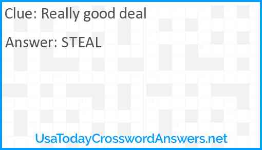 Really good deal Answer