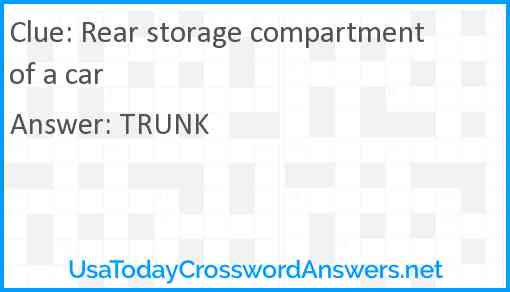 Rear storage compartment of a car Answer