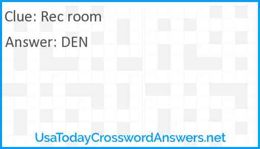 Rec room Answer