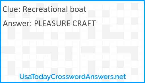 Recreational boat Answer