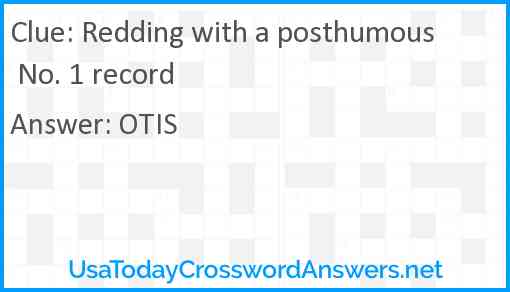 Redding with a posthumous No. 1 record Answer