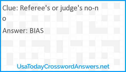 Referee's or judge's no-no Answer