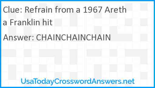 Refrain from a 1967 Aretha Franklin hit Answer