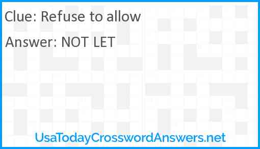 Refuse to allow Answer