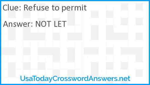 Refuse to permit Answer