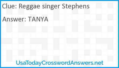 Reggae singer Stephens Answer