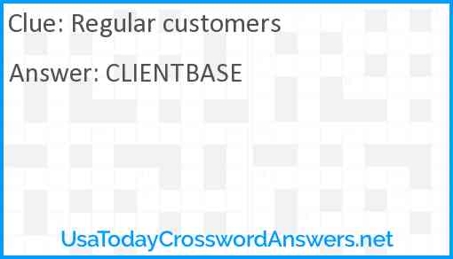 Regular customers Answer