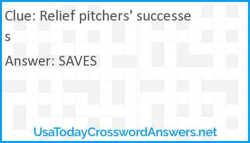 Relief pitchers' successes Answer