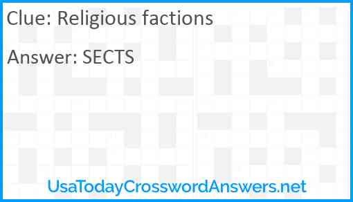 Religious factions Answer