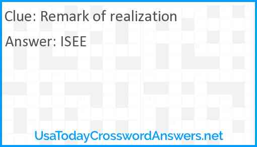 Remark of realization Answer