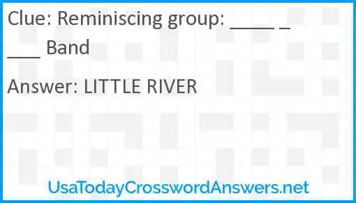 Reminiscing group: ____ ____ Band Answer