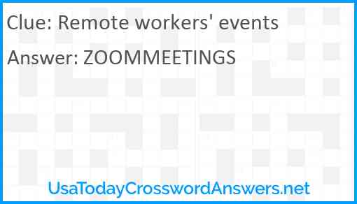 Remote workers' events Answer