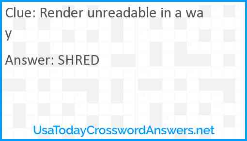 Render unreadable in a way Answer