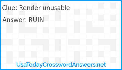 Render unusable Answer