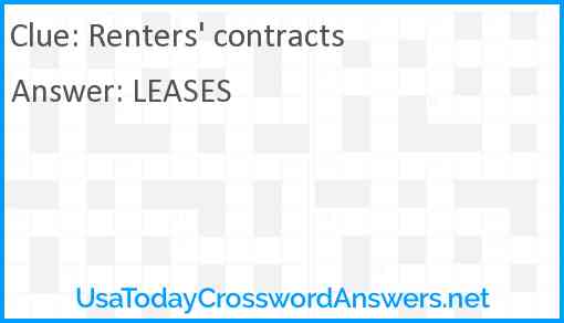 Renters' contracts Answer