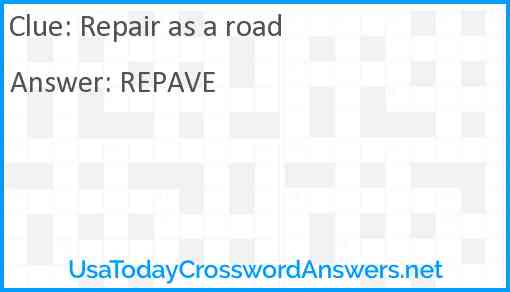 Repair as a road Answer