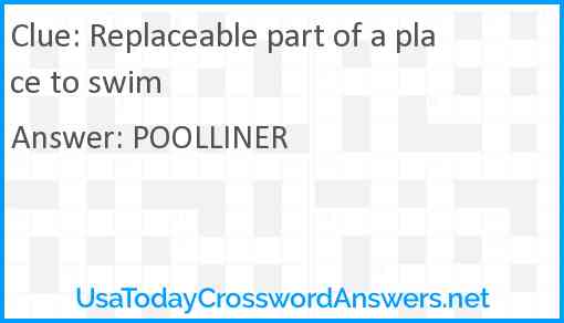 Replaceable part of a place to swim Answer