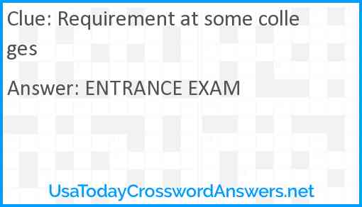 Requirement at some colleges Answer