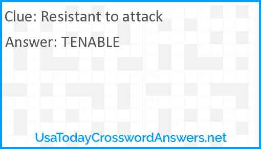 Resistant to attack Answer