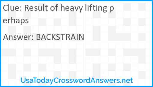 Result of heavy lifting perhaps Answer