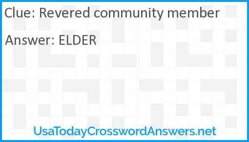 Revered community member Answer