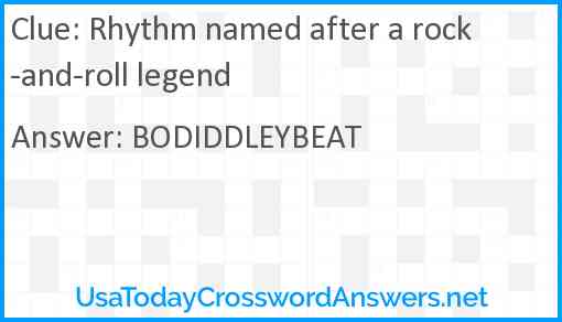 Rhythm named after a rock-and-roll legend Answer