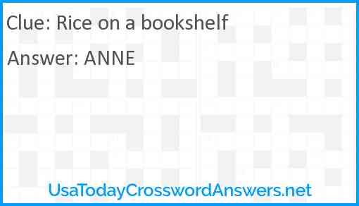 Rice on a bookshelf Answer