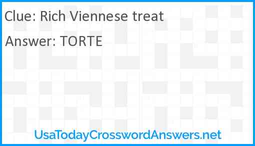 Rich Viennese treat Answer