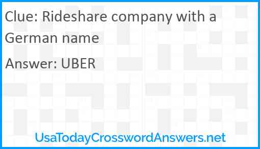 Rideshare company with a German name Answer