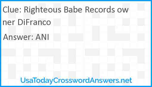 Righteous Babe Records owner DiFranco Answer