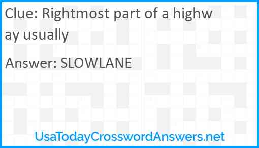 Rightmost part of a highway usually Answer